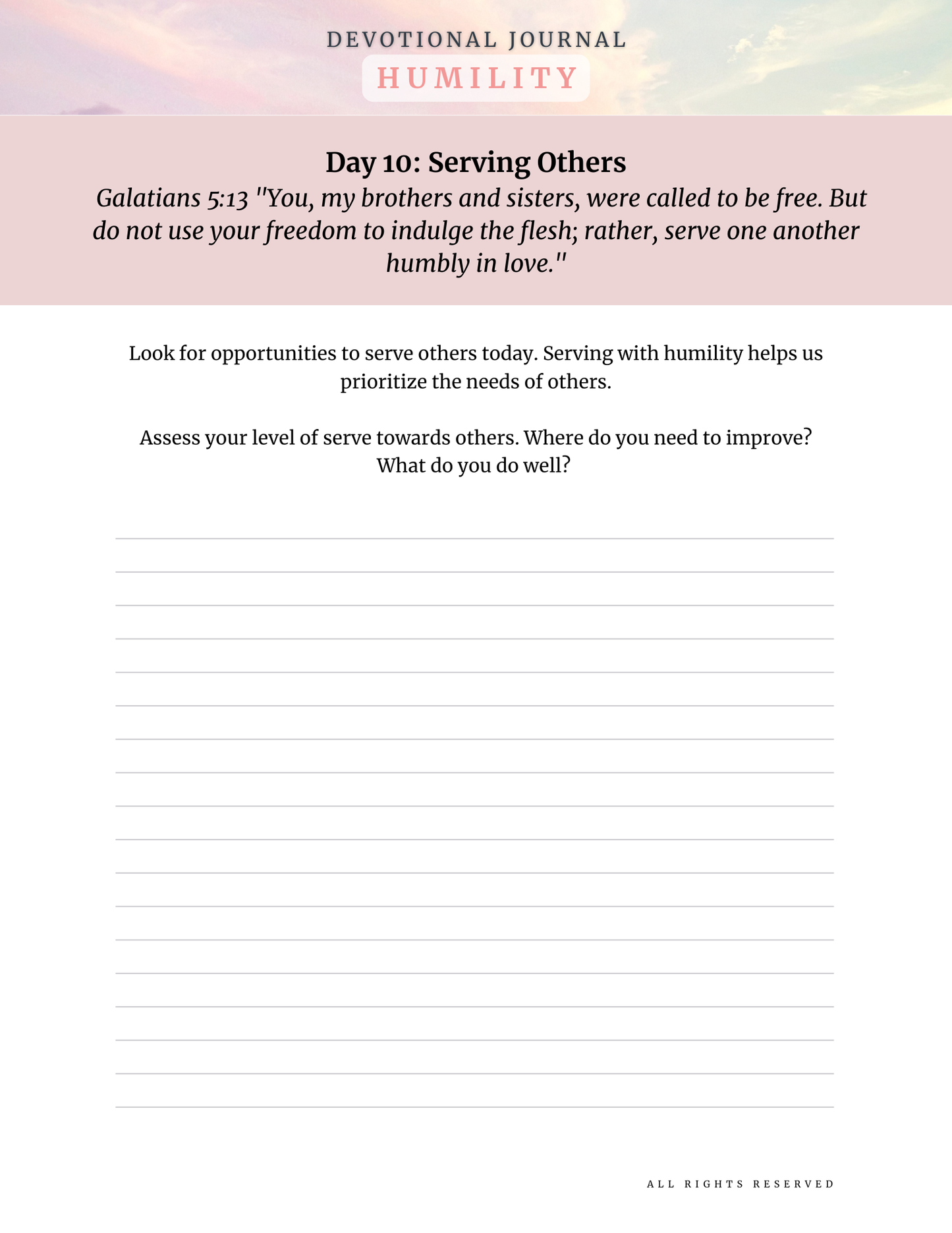 Practicing and and Cultivating Humility- 21 Day Devotional Journal (Digital or Printable)