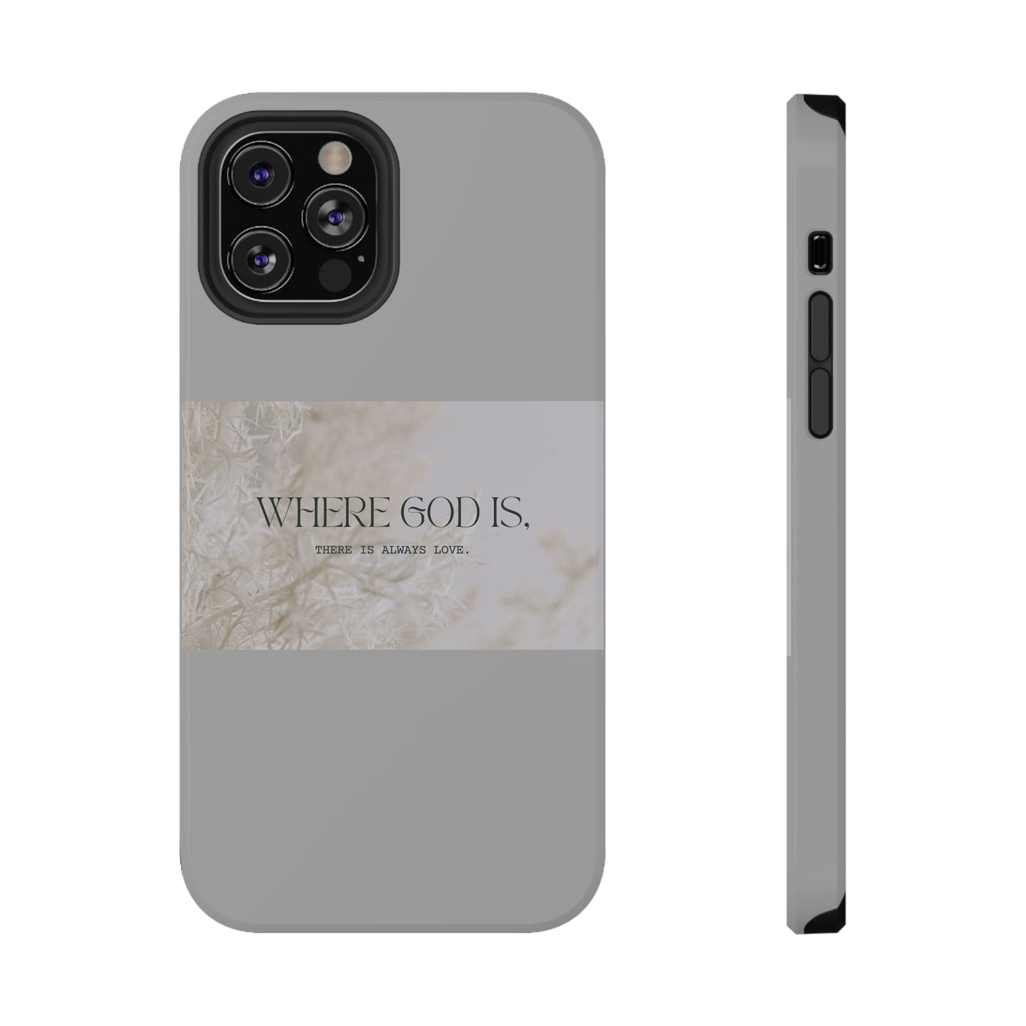 God With Love Light Gray Impact-Resistant Cases