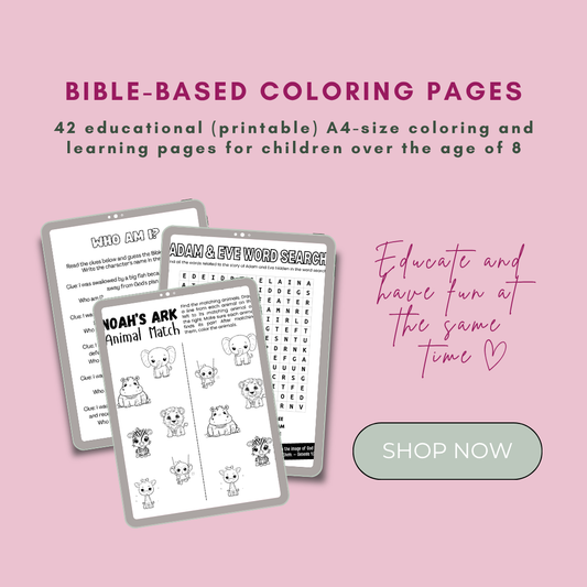 Bible-based Coloring and Learning Pages (42 pc/pages)